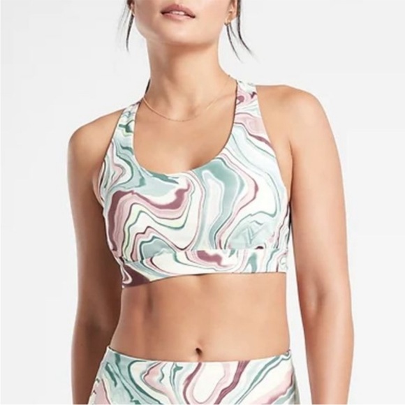 Athleta Ultimate Printed Bra D-DD+ Marble Multi 3X  NWT - Picture 3 of 6